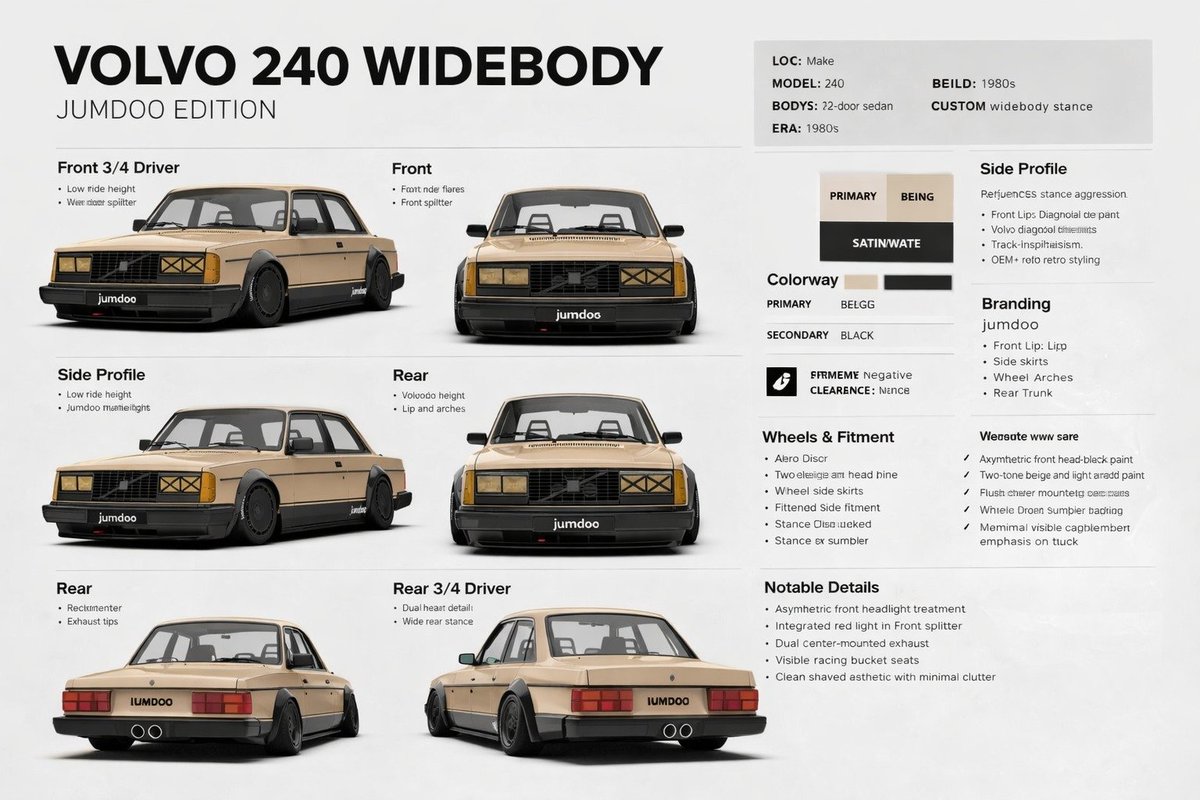 Widebody Volvo 240 Spec Board - GPT Image 2 prompt example