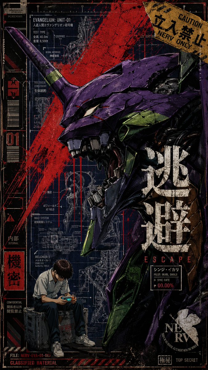 Gritty Evangelion Unit-01 Poster - esempio di prompt GPT Image 2