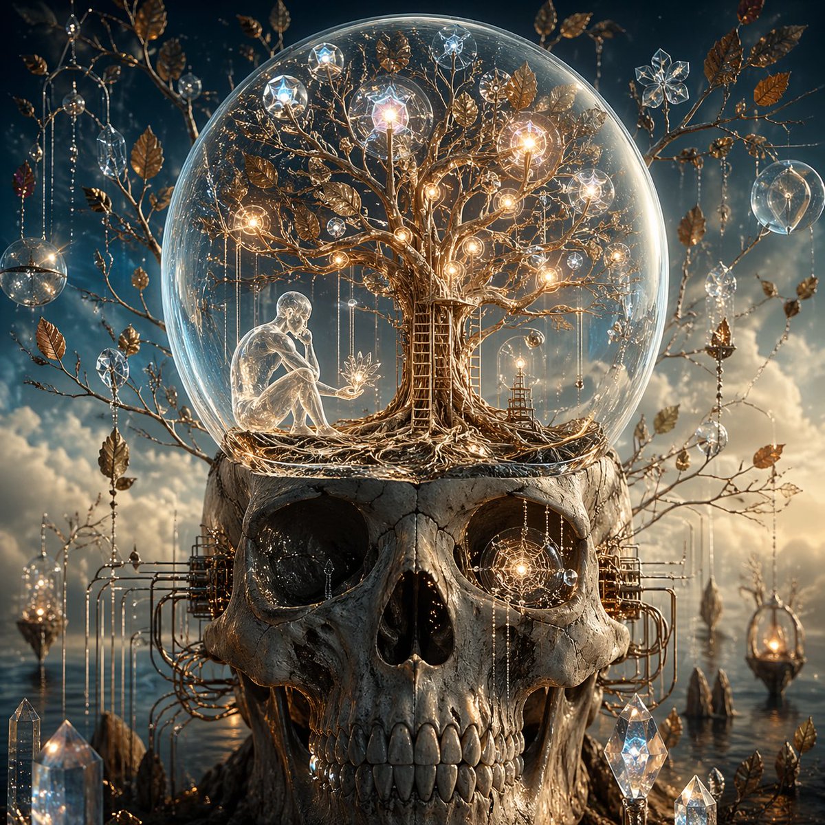 Surreal Skull and Tree of Consciousness - esempio di prompt GPT Image 2