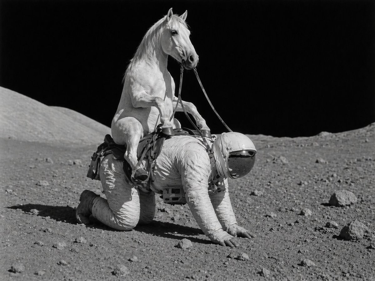 Surreal Lunar Horse Rider - esempio di prompt GPT Image 2
