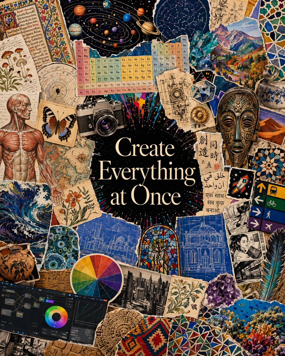 Maximalist Create Everything Poster - GPT Image 2 prompt example