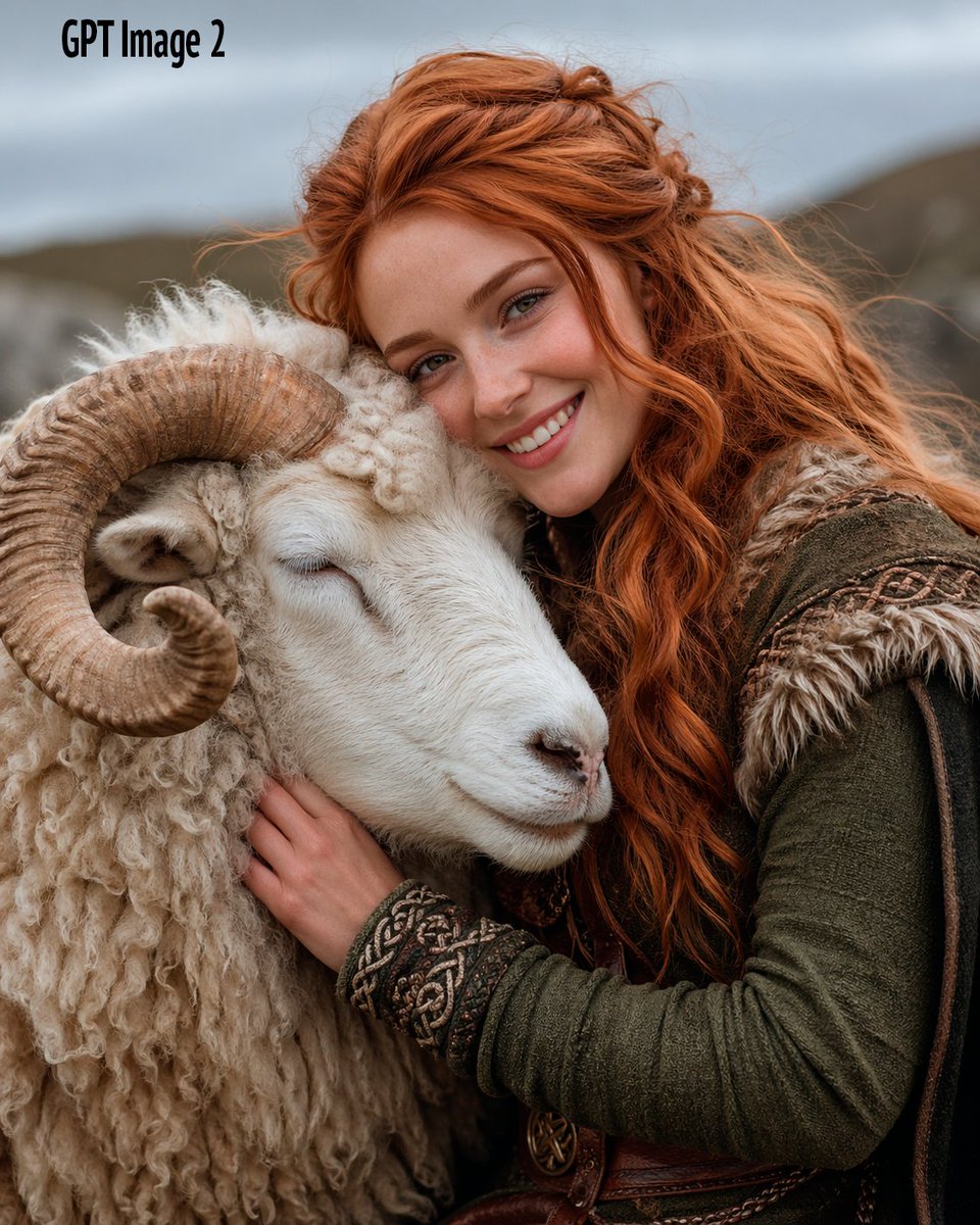 Fantasy Woman Hugging a White Ram - esempio di prompt GPT Image 2