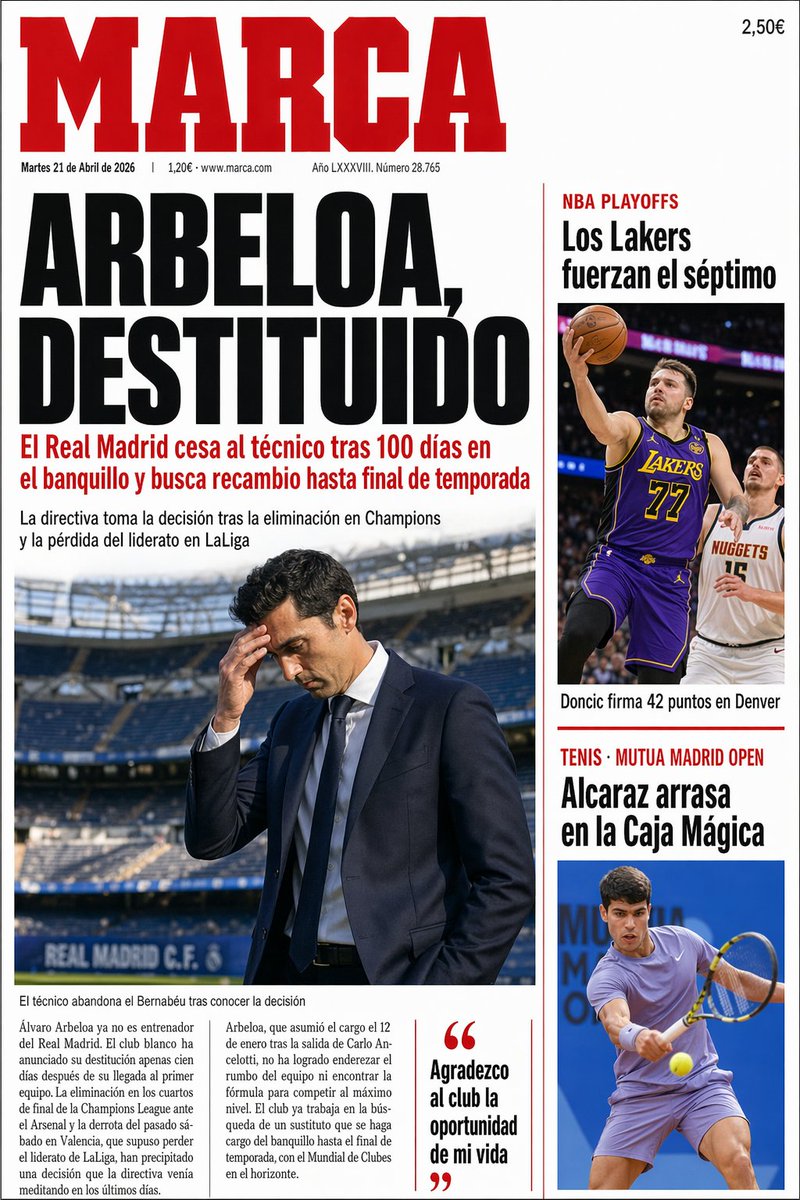 Spanish Sports Newspaper Front Page - GPT Image 2 prompt example