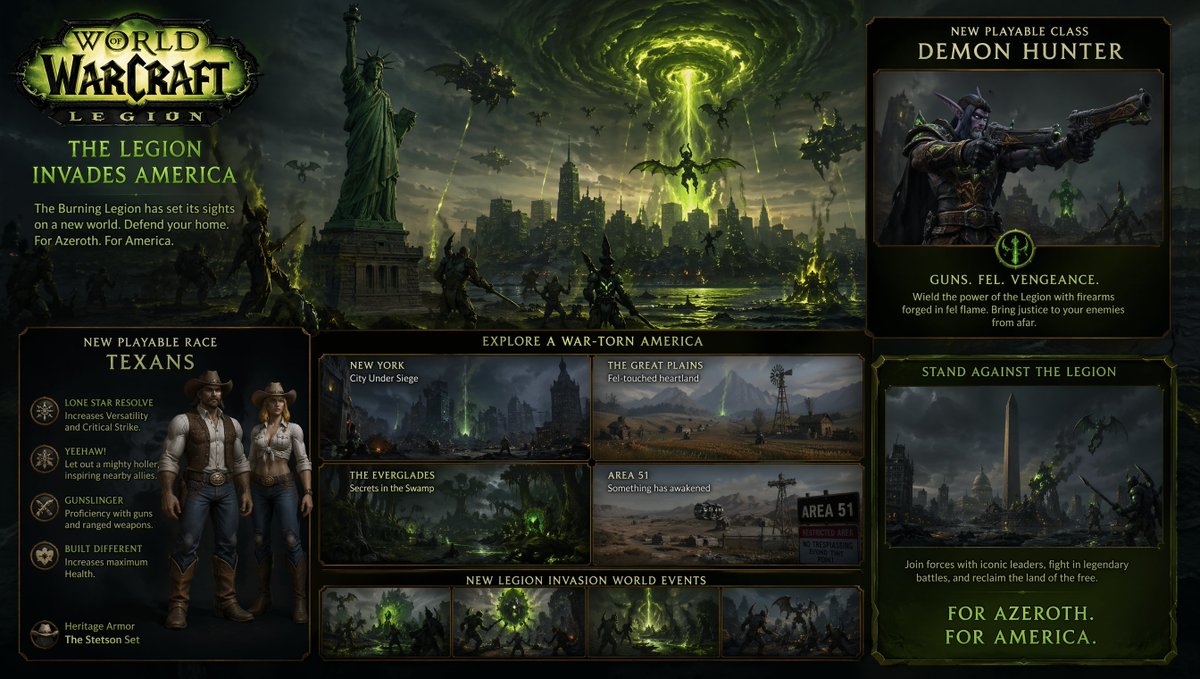 Fantasy MMO America Invasion Poster - GPT Image 2 prompt example