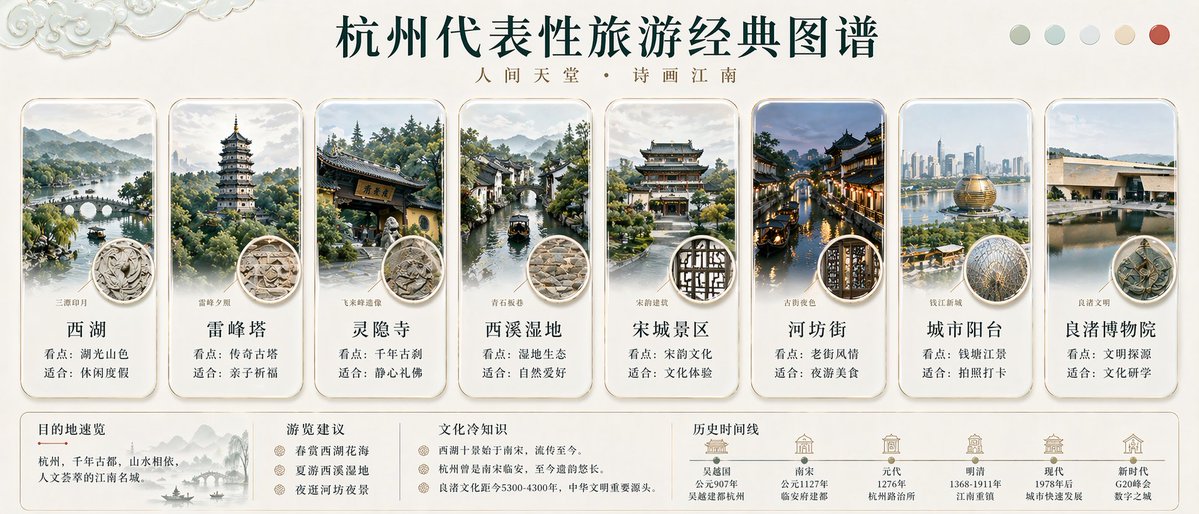 Hangzhou Travel Infographic Poster - GPT Image 2 prompt example