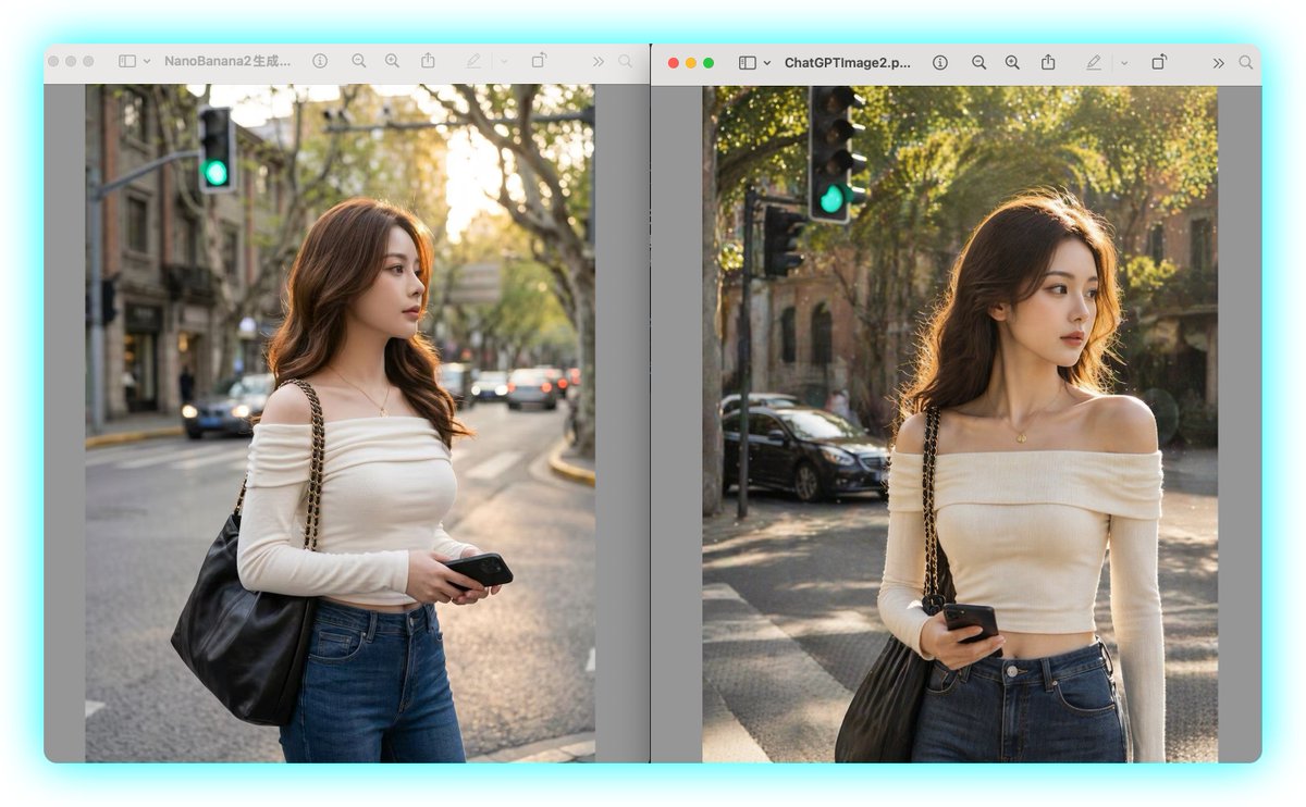 Side-by-Side AI Portrait Comparison - esempio di prompt GPT Image 2