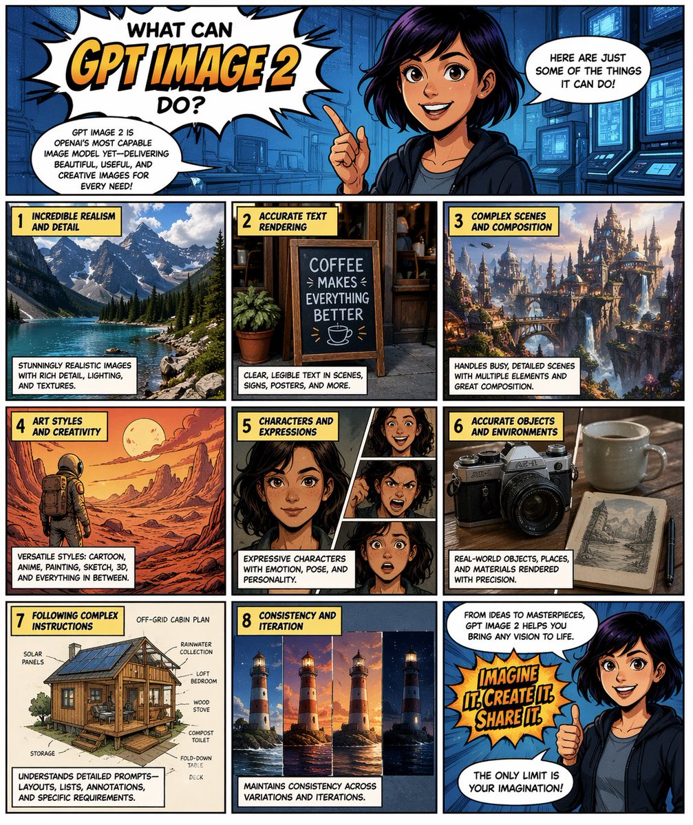 Comic Page for GPT Image 2 Capabilities - GPT Image 2 prompt example