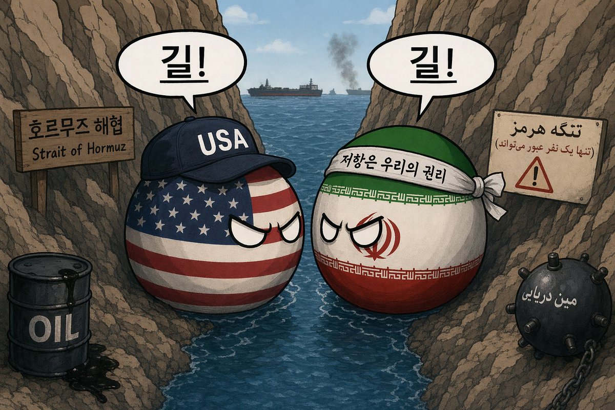 Countryball Strait of Hormuz Standoff - GPT Image 2 prompt example