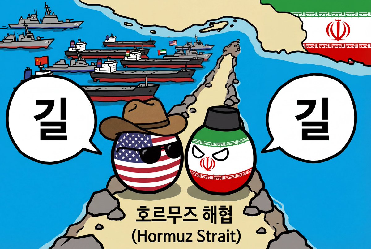 Countryball Hormuz Strait Standoff - GPT Image 2 prompt example