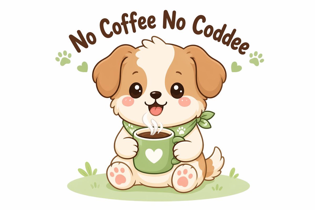 Kawaii coffee dog vector illustration - esempio di prompt GPT Image 2