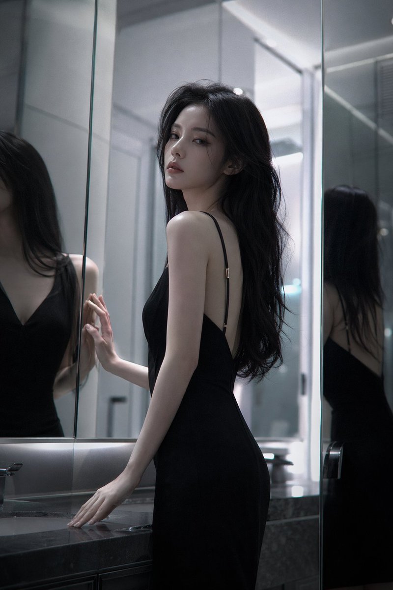 Atmospheric cold glamor mirror portrait - GPT Image 2 prompt example