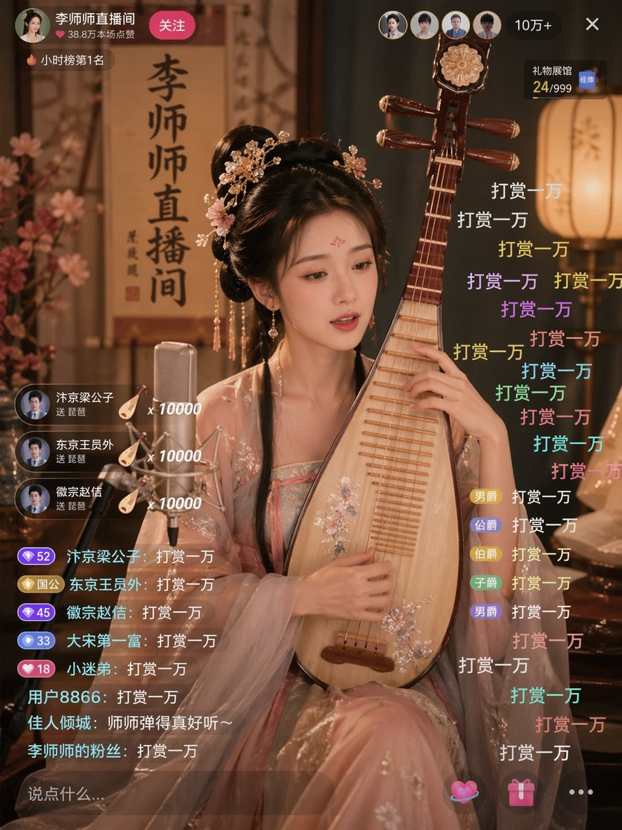 Ancient Beauty Livestream Scene - GPT Image 2 prompt example