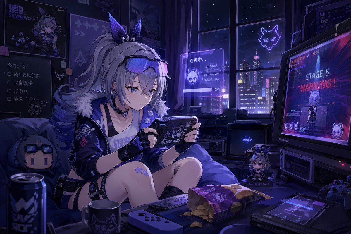 Silver Wolf Gaming Character Art - GPT Image 2 prompt example