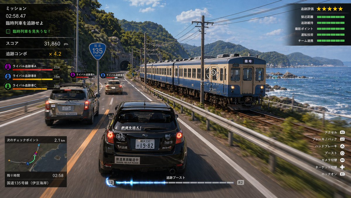 Train Photography Game Simulation - esempio di prompt GPT Image 2