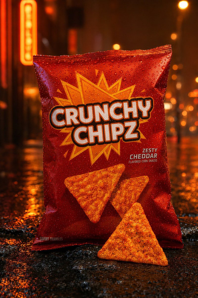 Neon Rain Snack Bag Ad - GPT Image 2 prompt example