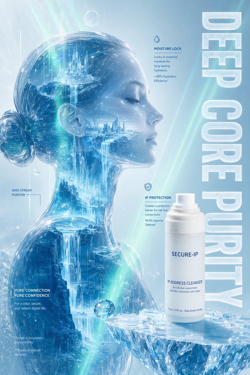 Futuristic Ice Skincare Poster - GPT Image 2 prompt example