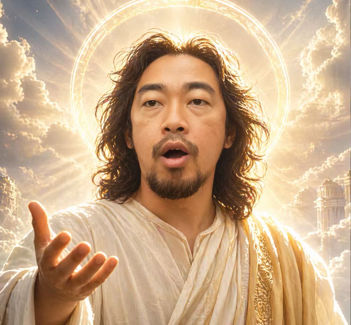 Divine Halo Portrait With Obscured Face - GPT Image 2 prompt example