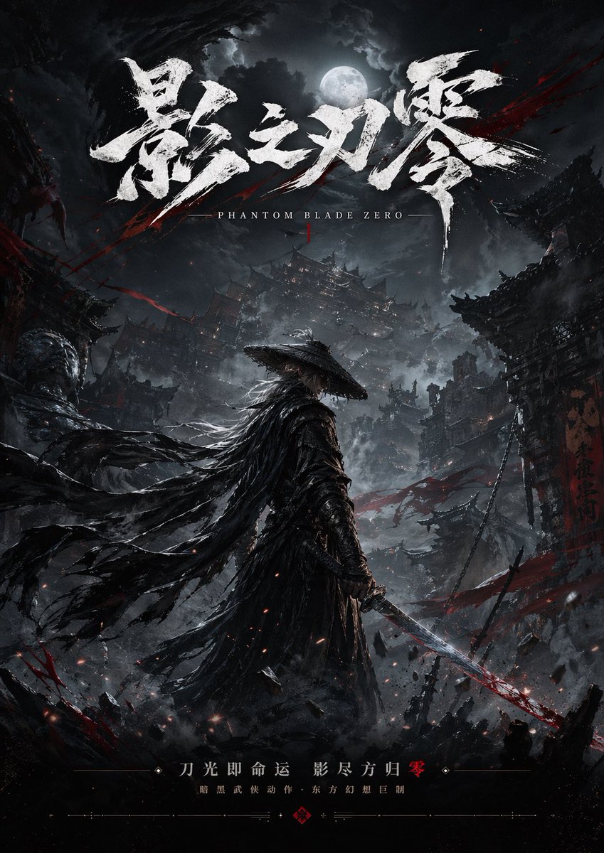 Dark Wuxia Game Poster - GPT Image 2 prompt example