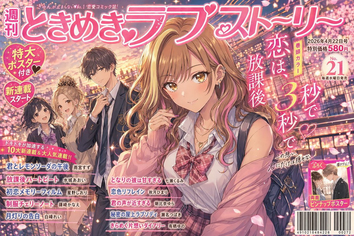 Shoujo Manga Magazine Cover - GPT Image 2 prompt example