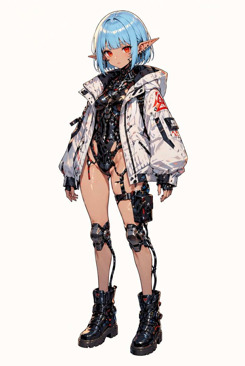 Cyberpunk Elf Girl Full-Body Portrait - GPT Image 2 prompt example
