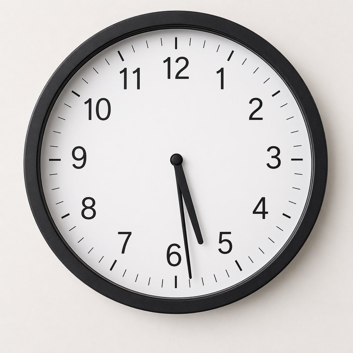 Minimal Analog Wall Clock at 05:29 - GPT Image 2 prompt example