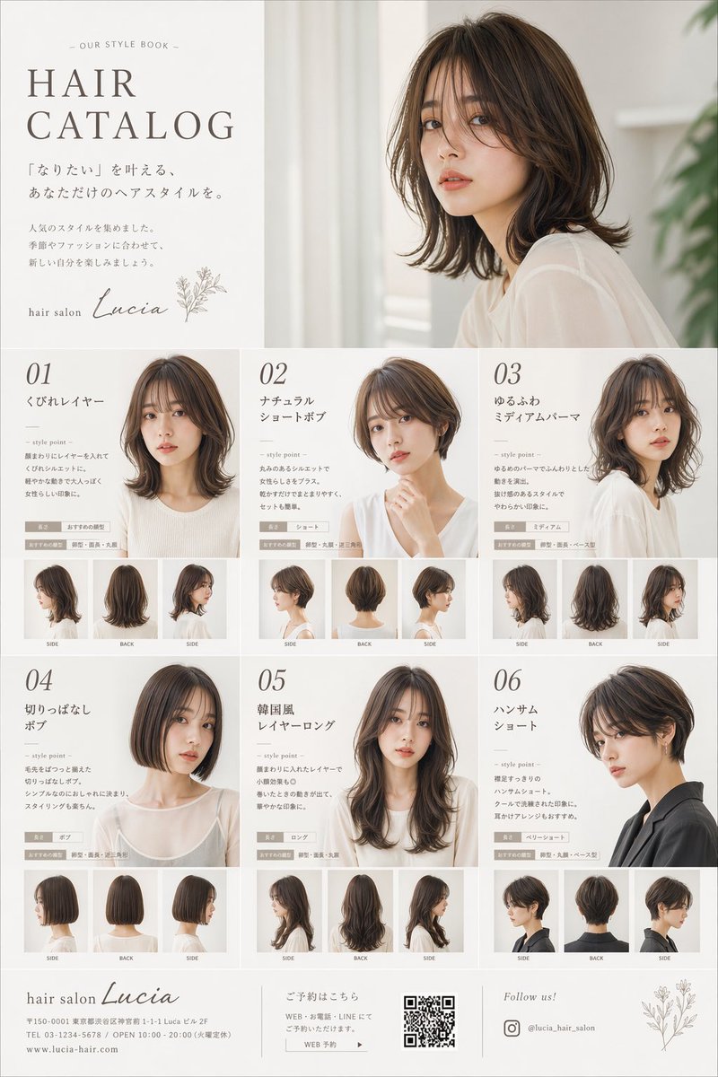Japanese Hair Salon Catalog Poster - GPT Image 2 prompt example