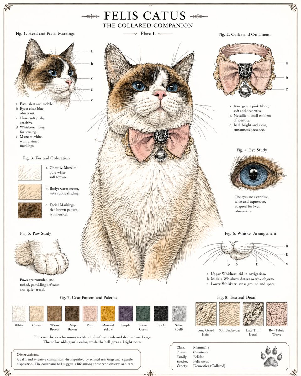 Vintage Cat Natural History Plate - GPT Image 2 prompt example