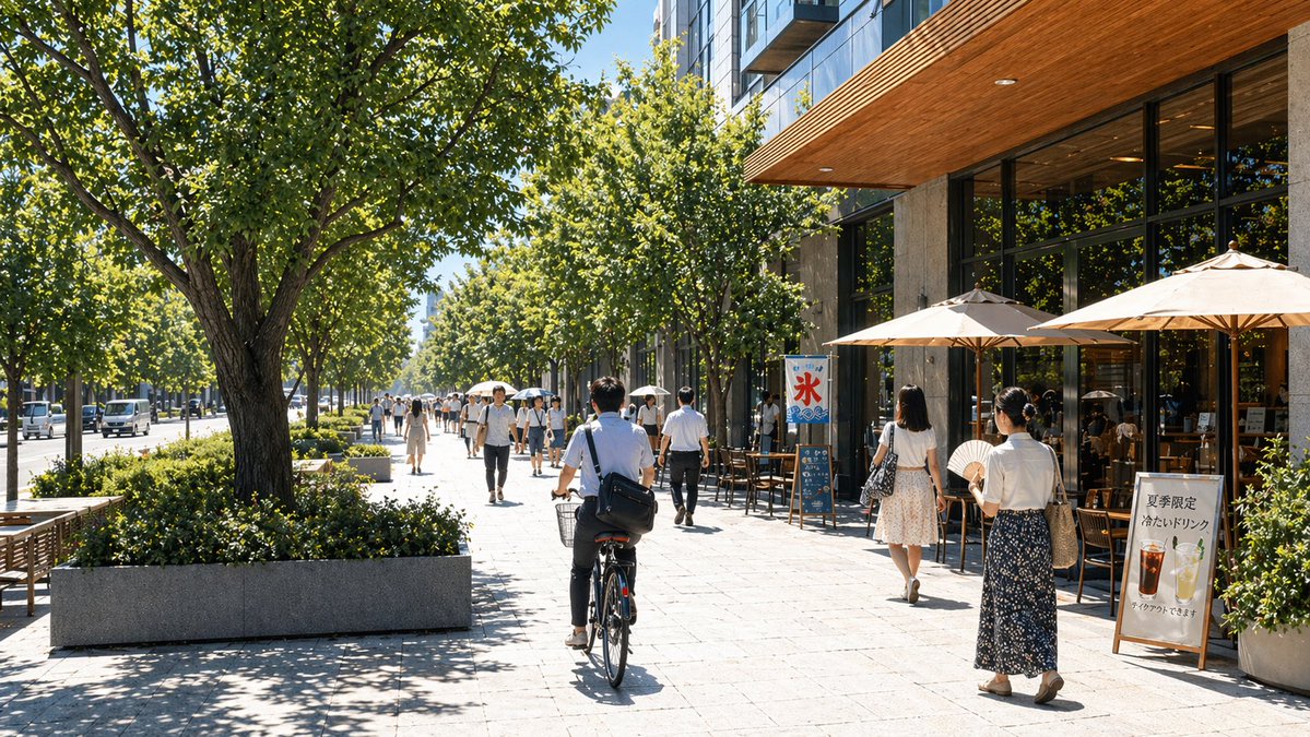 Sunny Japanese Cafe Street Scene - GPT Image 2 prompt example