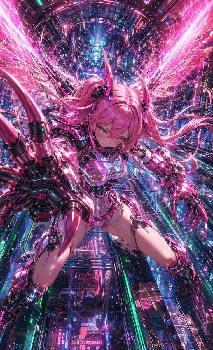 Cyberpunk Pink Mecha Angel Girl - GPT Image 2 prompt example