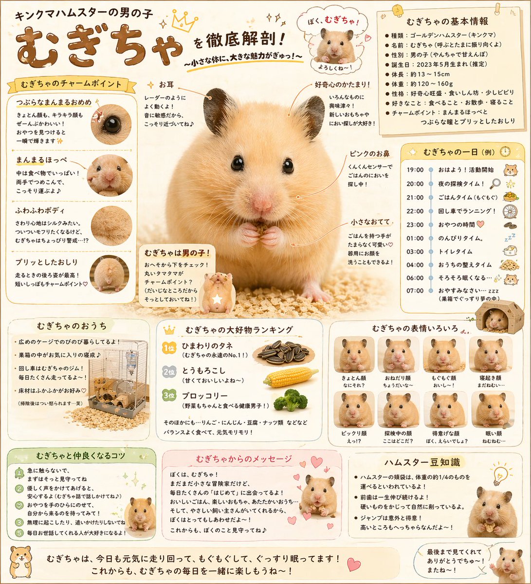 Cute Japanese Hamster Infographic - GPT Image 2 prompt example