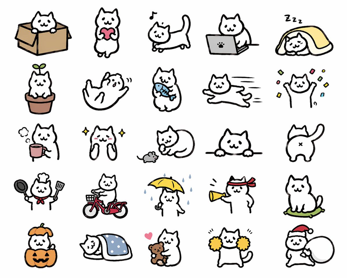 Kawaii Cat Sticker Sheet - GPT Image 2 prompt example