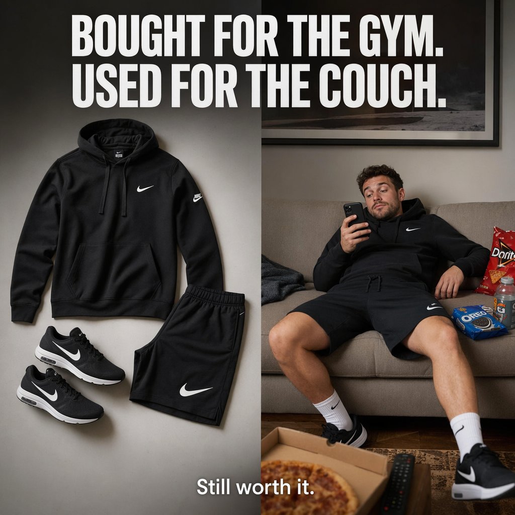 Split-Screen Athleisure Ad - GPT Image 2 prompt example