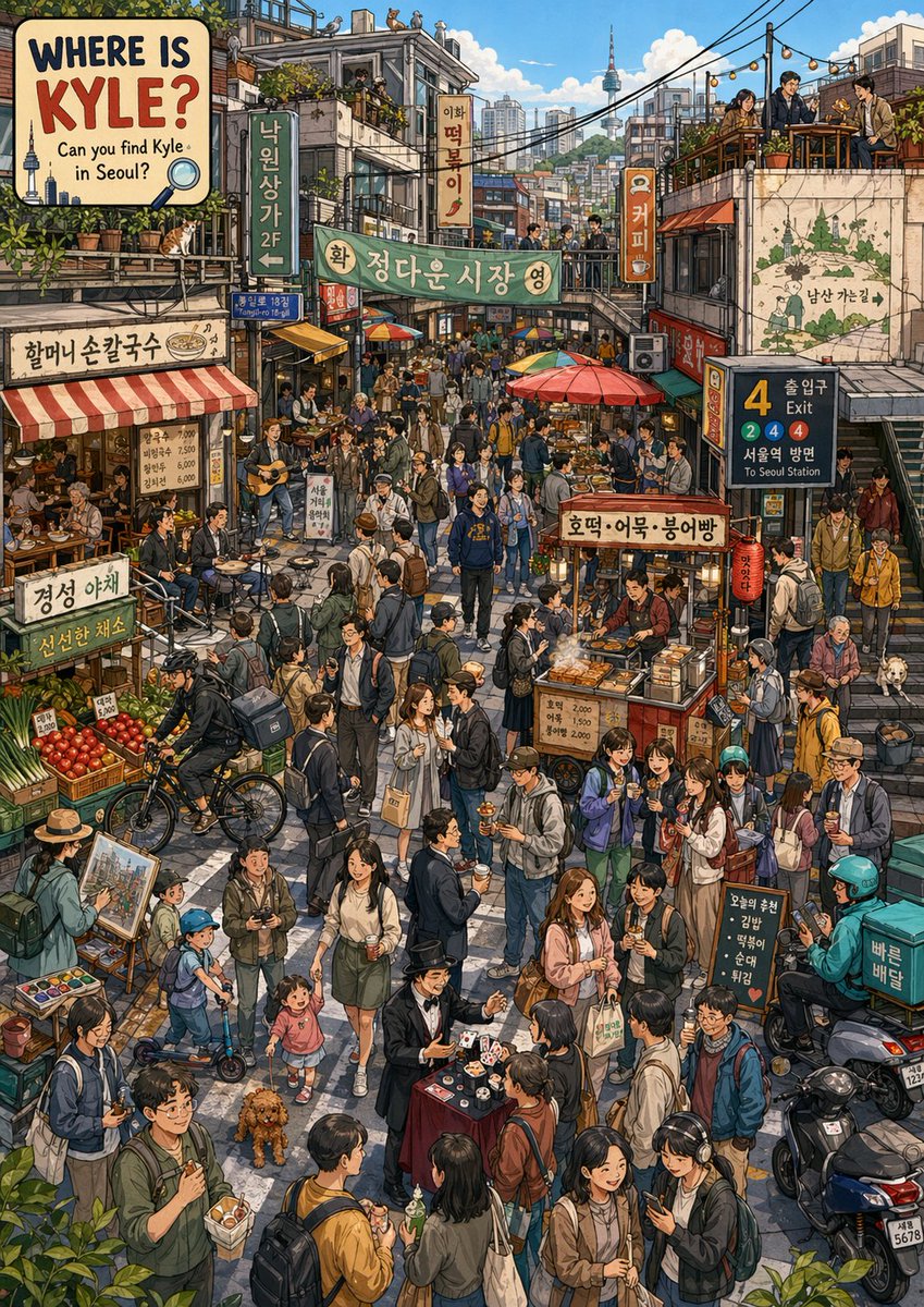 Find Kyle in a Seoul Market - GPT Image 2 prompt example