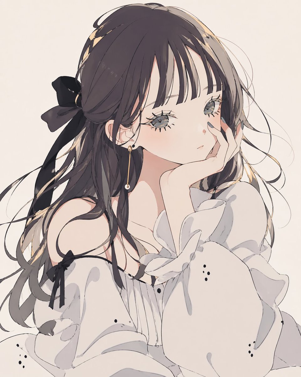 Soft Monochrome Anime Girl Portrait - GPT Image 2 prompt example