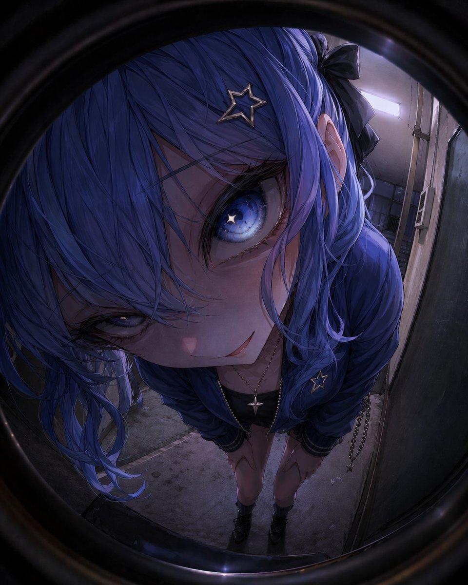 Anime Girl Through a Peephole - GPT Image 2 prompt example