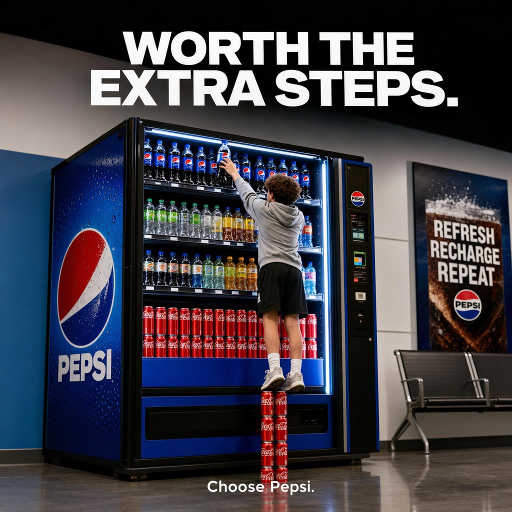 Pepsi Vending Machine Ad - GPT Image 2 prompt example
