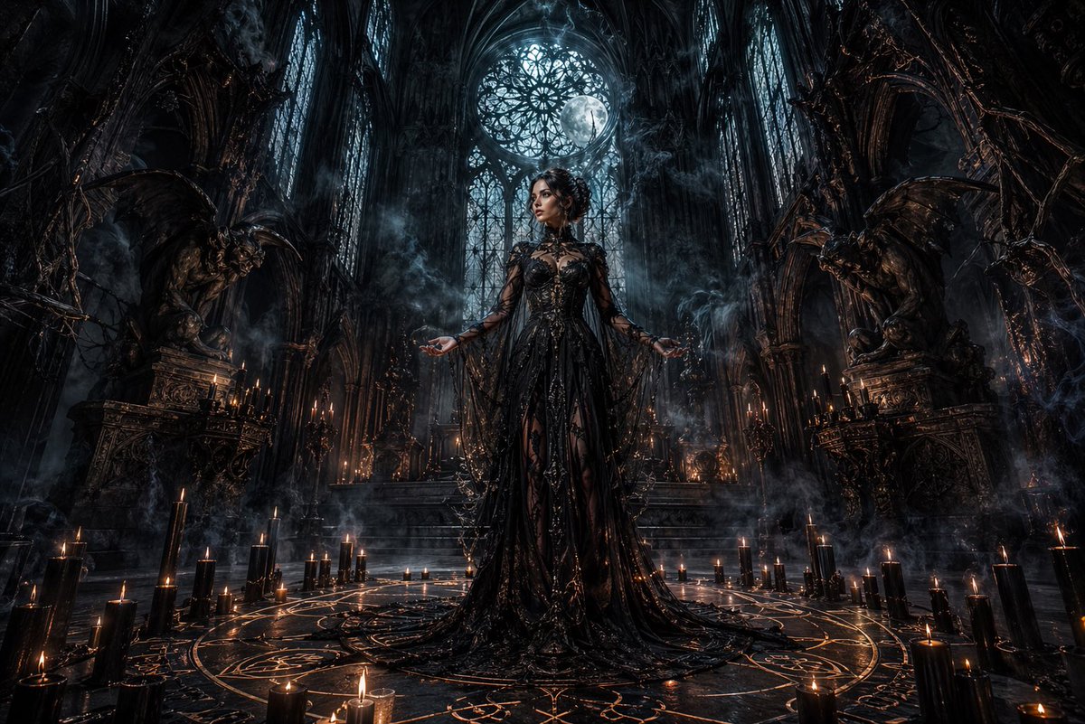 Dark Gothic Ritual in Cathedral - GPT Image 2 Prompt-Beispiel