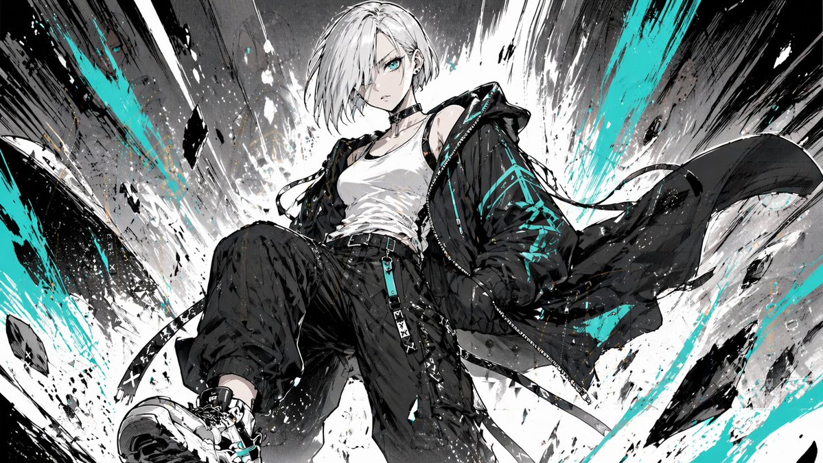 Cyber Streetwear Manga Splash Art - GPT Image 2 prompt example
