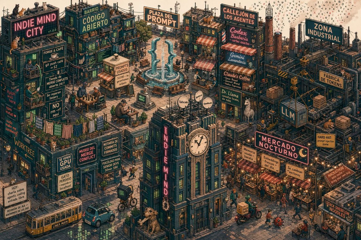 Indie Mind City Isometric Tech District - esempio di prompt GPT Image 2
