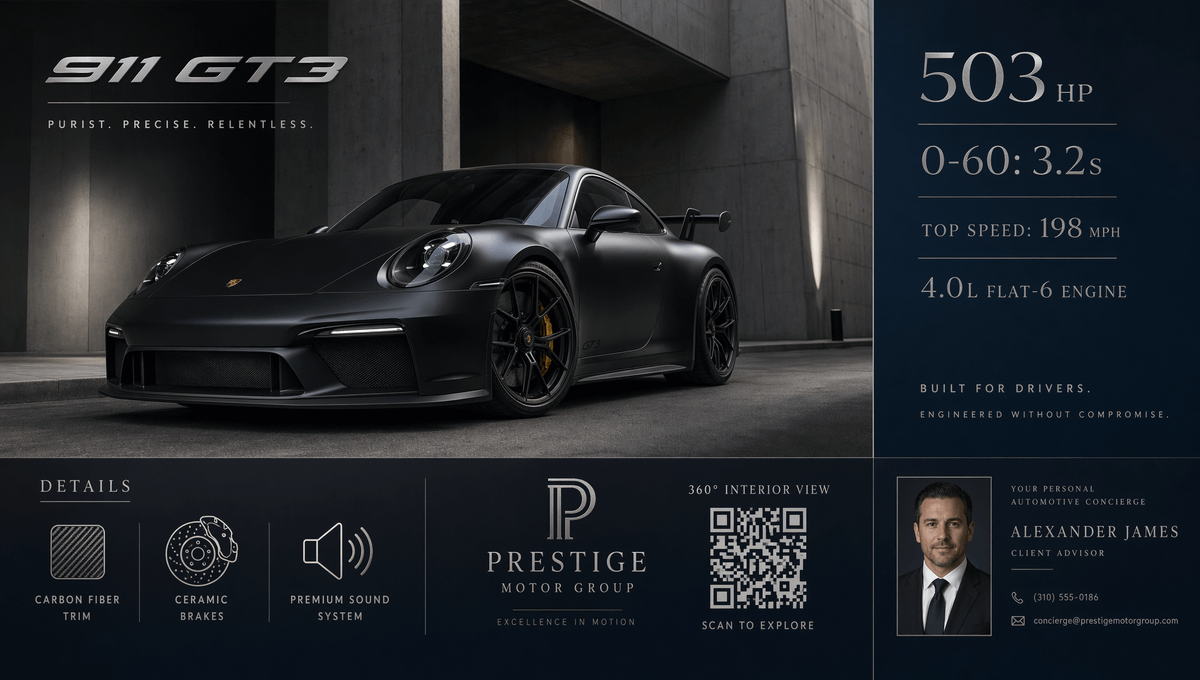 Luxury GT3 Dealership Poster - GPT Image 2 prompt example