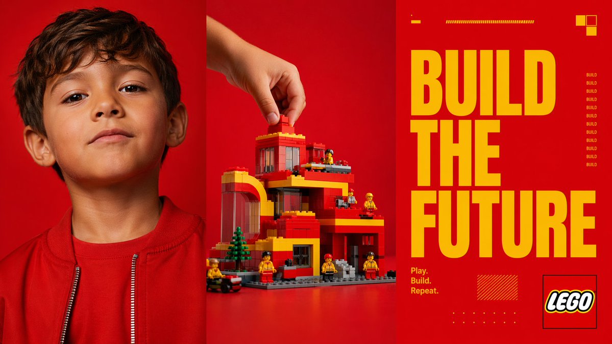 Red Triptych Build the Future Poster - GPT Image 2 prompt example