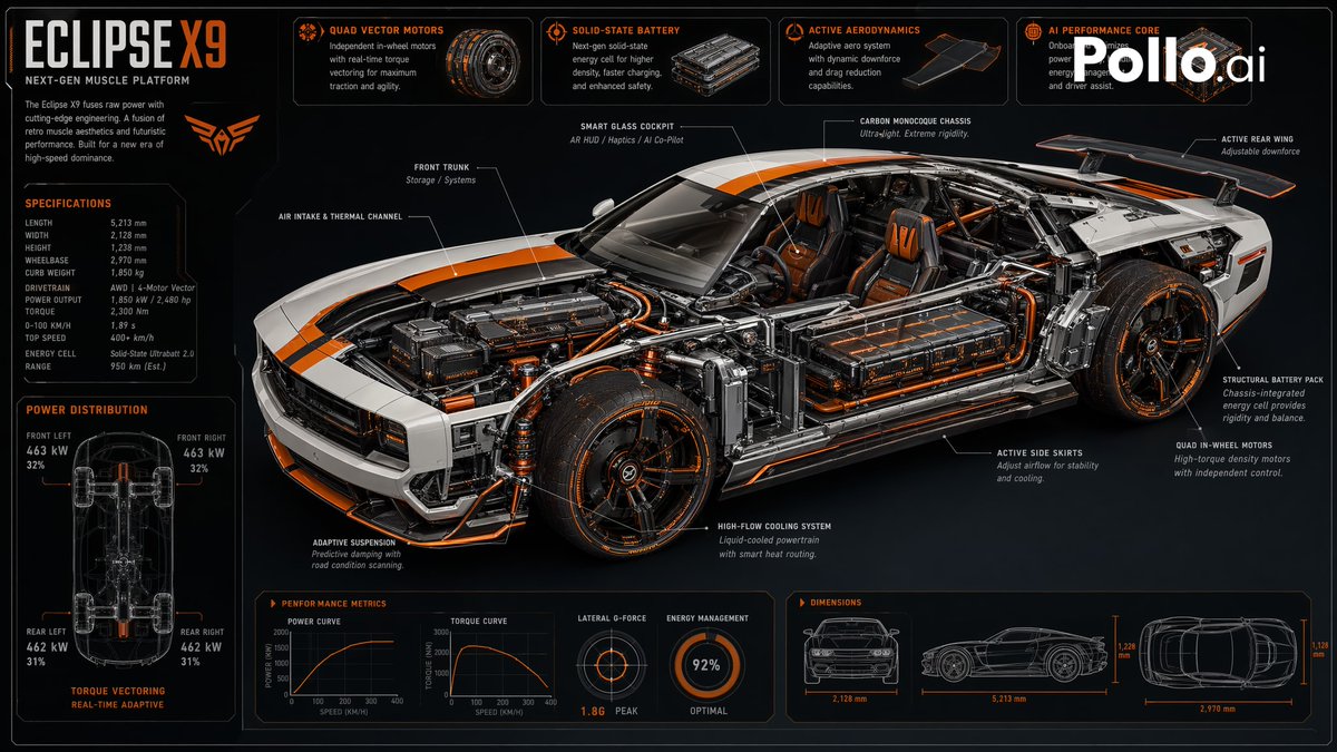 Futuristic Muscle Car Infographic - GPT Image 2 prompt example