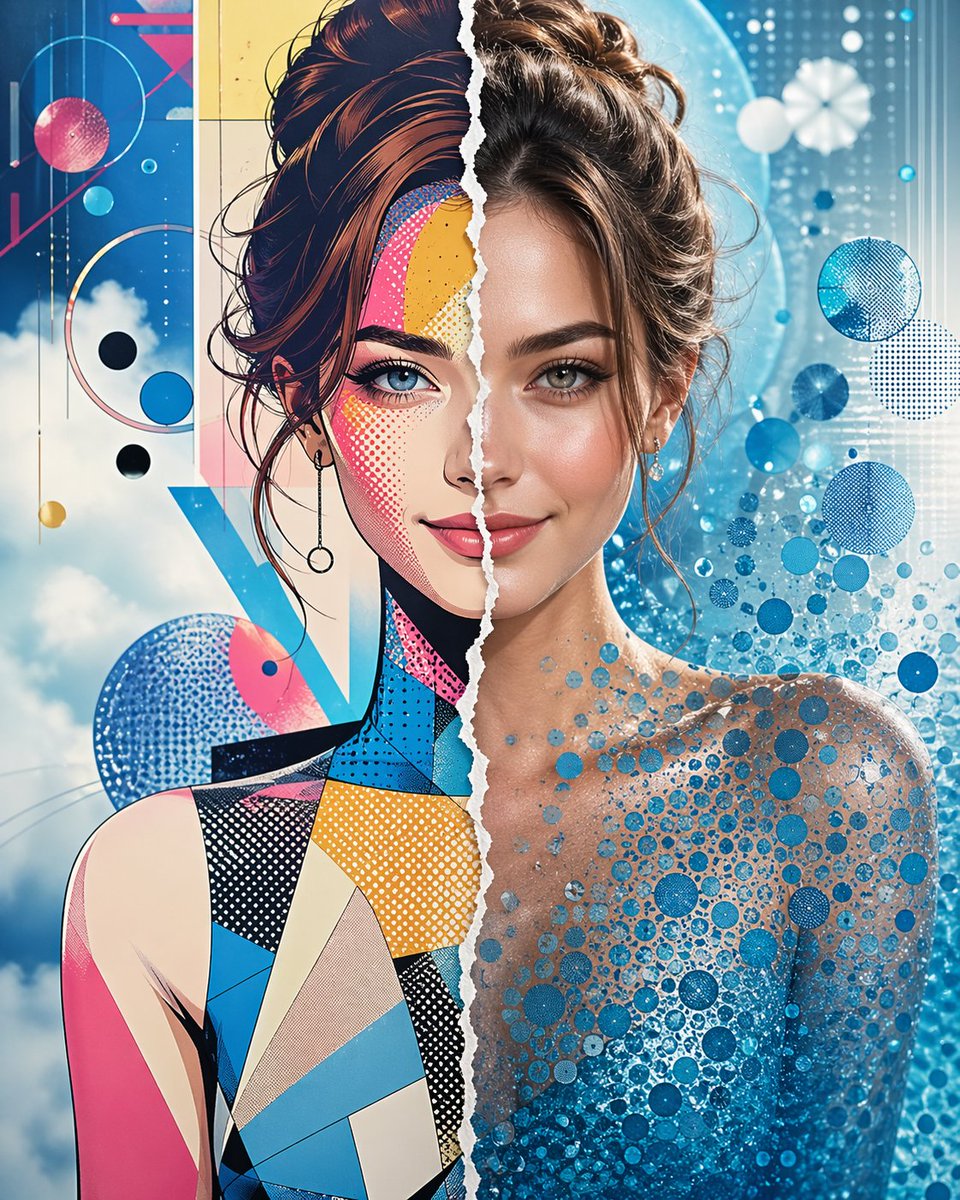 Split Style Artistic Portrait - GPT Image 2 prompt example