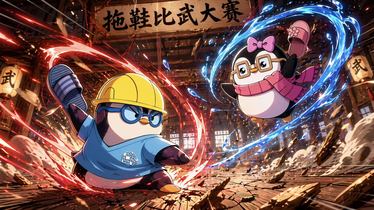 Penguin Martial Arts Dojo Duel - GPT Image 2 prompt example