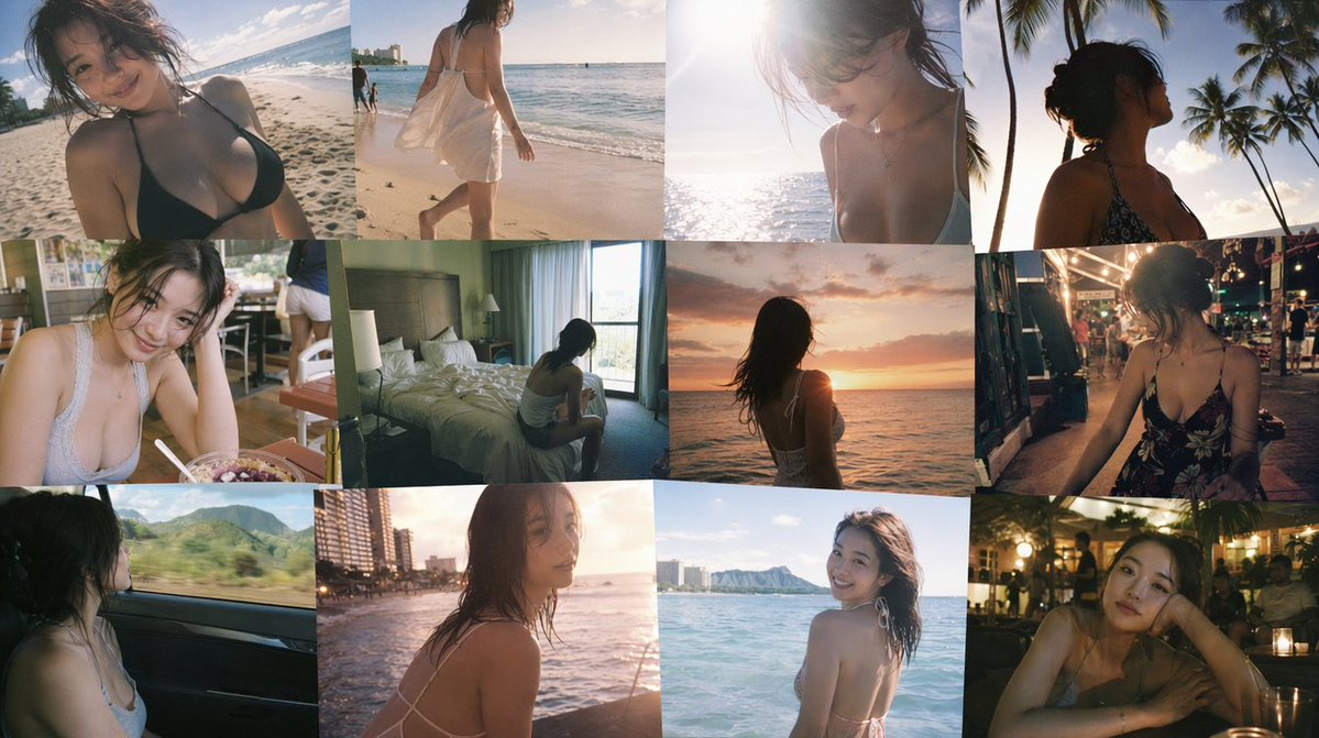 Emotional Hawaii Solo Travel Collage - esempio di prompt GPT Image 2