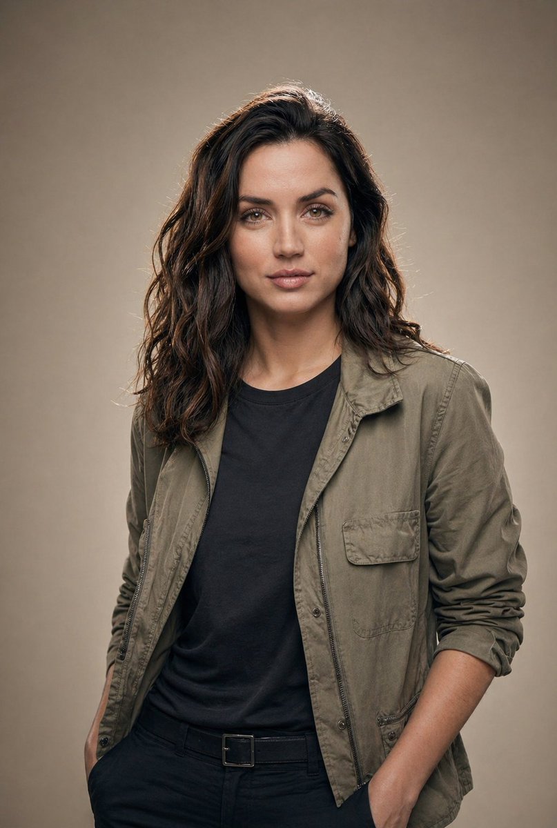 Editorial Studio Portrait in Olive Jacket - GPT Image 2 prompt example