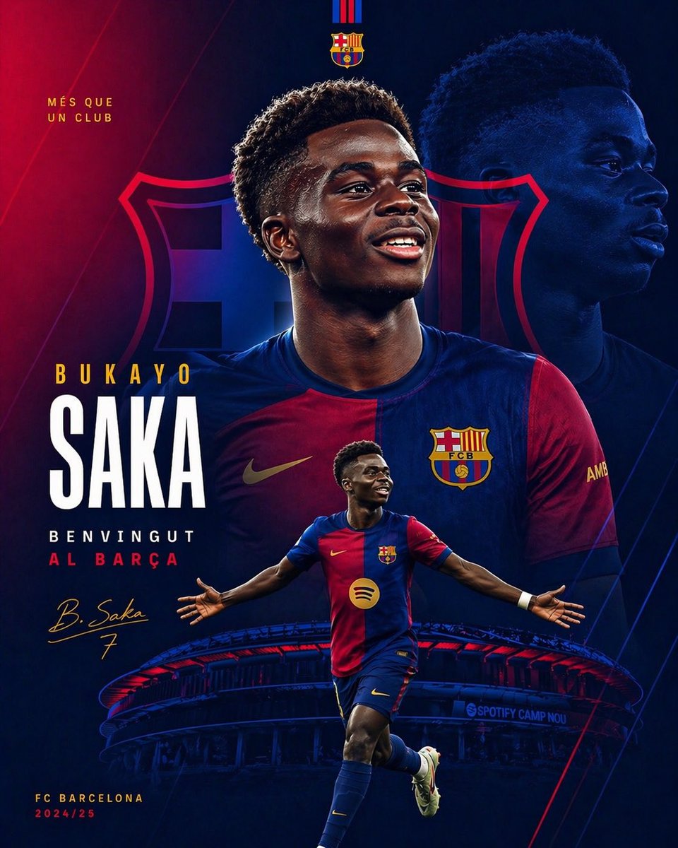 Barcelona Transfer Poster for Saka - GPT Image 2 prompt example
