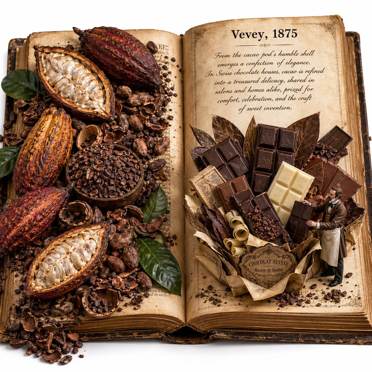 Edible History Pop-Up Chocolate Book - GPT Image 2 prompt example