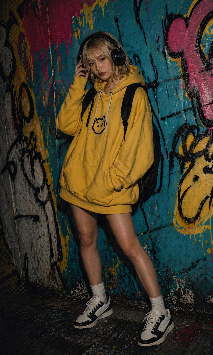 Urban Graffiti Hoodie Fashion Portrait - esempio di prompt GPT Image 2