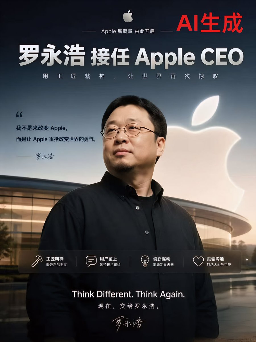 Fake Apple CEO Announcement Poster - esempio di prompt GPT Image 2